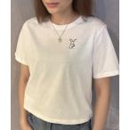 tシャツ ラビットモチーフワンポイントTシャツ レディース