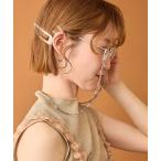 伊達メガネ メガネ 眼鏡 「HASHIBAMI」天然石 花型3.6mm グラスチェーン レディース
