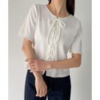 tシャツ 2wayレースアップトップス レディース