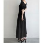 ワンピース バックオープンフレアカットワンピース「ペチワンピースセット」