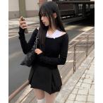 tシャツ ノースリーブシャツ+オフショルダーTシャツセット レディース
