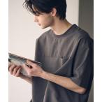 tシャツ 「セットアップ対応」リネンライク ポリエステル 布帛Tシャツ メンズ