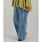 ジーンズ デニム デニムパンツ デニムサイドフリンジパンツ レディース