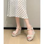 ショッピング厚底 サンダル サンダル パールチュール厚底サンダル レディース