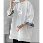 ショッピングメンズ tシャツ tシャツ 袖チェックビッグTシャツ メンズ