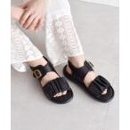 サンダル quaranciel_ ギャザー デザイン ベルト サンダル レディース