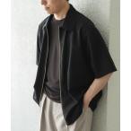 シャツ 2wayストレッチジップアップ半袖シャツ メンズ