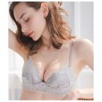 ブラジャー 「どんな胸にもフィットするノンワイヤー!サイドすっきり、トップ位置高めのバストをメイク」いつでもジャストノンワイヤーブラレースフレームE
