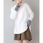 tシャツ 指穴付き 切り替えスリーブインナーカットソー レディース