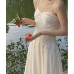 ワンピース 「夏新作」ヴィンテージレース フェミニン ロングキャミワンピース