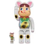 フィギュア BE@RBRICK 招き猫 ペコちゃん 白メッキ 蓄光ミルキー入り 100% & 400%