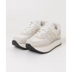「New Balance」 ローカットスニーカー 24.5cm ベージュ レディース