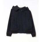 ショッピングARMEN 「ARMEN」 刺繍ジップアップブルゾン - ネイビー レディース