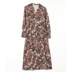 「Harriss」 花柄シャツワンピース - グリーン レディース