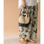 ショルダーバッグ バッグ 雑材合皮コンビ巾着バッグ レディース