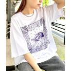 tシャツ 国内未発売 THE NORTH FACE(ザ・ノースフェイス)/ビッグロゴ プリント バンダナ 半袖 Tシャツ/M'S BANDANA S/
