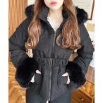 ショッピングダウンコート ダウンコート ダウンジャケット ベルト付きフードファーダウンジャケット レディース