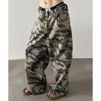 スウェットパンツ ジャージ カモフラージュ 迷彩 ワイド スラックス パンツ メンズ レディース