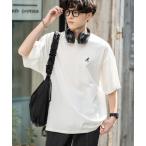 tシャツ KANGOL 別注コラボ ワンポイントロゴ刺繍半袖クルーネックTシャツ 無地/リンガーネック メンズ レディース