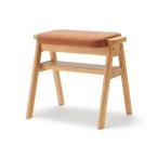 家具 再生ポリエステル混 木製スタッキングスツール オレンジ 幅49.3×奥行37×高さ44cm