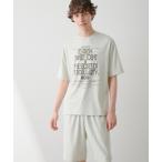 パジャマ 「HOMME」「接触冷感」フローズンレーヨンロゴプリントTシャツ&ハーフパンツセット メンズ