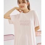 パジャマ ルームウェア 「接触冷感」ロゴメローTシャツ レディース