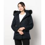 ショッピング毛皮 「INED」 ダウンジャケット 11号 ネイビー レディース
