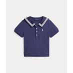 ポロシャツ ストレッチ メッシュ セーラー ポロシャツ キッズ 子供服 女の子