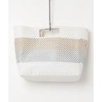 ショッピングカゴバッグ かごバッグ カゴバッグ 「Moon Bird/ムーンバード」手編みのメルカドバッグ・BORDERクリ手