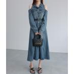 ワンピース 風合いを、楽しむ。オフショルダーロングデニムワンピース