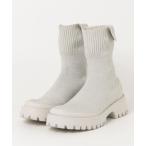 「emmi」 ショートブーツ 22.5cm ベージュ レディース