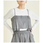 キャミソール ヘリンボーン ストライプ レイヤード キャミソール