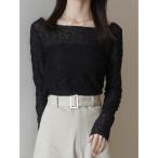 ブラウス シャツ クラシックレースシアートップス/ブラック レディース