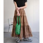 スカート スカラップ刺繍ティアードスカート / レーススカート「動画あり」