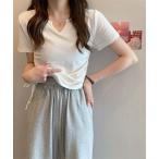 ショッピングtシャツ レディース 半袖 tシャツ HALEY PESCA/シンプルサイドシャーリングTシャツ レディース