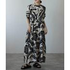ワンピース 総柄ロングシャツワンピース