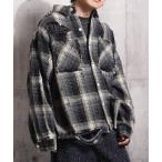 シャツ グランジ加工 ダメージ ヘビーチェックシャツ / Grunge effect, damaged, heavy check shirt メンズ