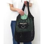 かごバッグ カゴバッグ SMILEY×COOCO ペーパー透かし編み刺繍入トートバッグ/A4対応
