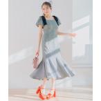 ワンピース ショルダーリボンマーメイドワンピース