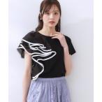 tシャツ シルケットアシメデザインフリルT レディース