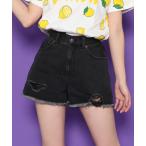 ジーンズ デニム デニムパンツ ダメージデニムショートパンツ レディース