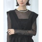 tシャツ シースルートップス 長袖 ラメ チュール メロウ メロー シアートップス レイヤードトップス 結婚式 パーティー オケージョン お呼ばれ