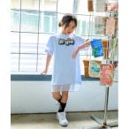 ワンピース グラフィティロゴメッシュ切替Tワンピース キッズ 子供服 女の子