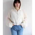 ブラウス シャツ 「袖2way」シアーストライプドロストシャツ レディース