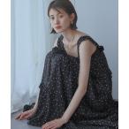 ワンピース ドットティアードフリルロングワンピース