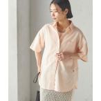 ブラウス シャツ 「洗濯機可能」オックス 刺繍 ショート スリーブ シャツ レディース