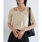 tシャツ デザインネックハーフスリーブトップス レディース