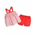 セットアップ 「セットアップ」レッドチェックキャミソール&パンツ キッズ 子供服 女の子