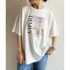 tシャツ オーバーサイズ半袖ロゴフォトプリントTシャツ レディース