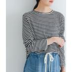 tシャツ テンセルコットンボーダーカットソー レディース